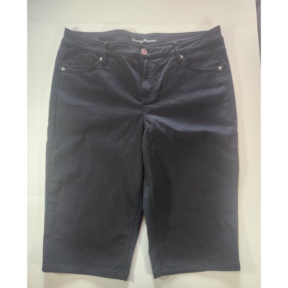 Tommy Bahama Pants - Tommy Bahama Shorts Womens Black High Rise‎ Boardwalk Boracay Clam Diggers W36